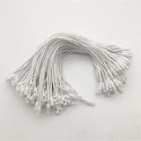 100PC /lot Plastic Tag White Beige Black Hang Tag Polyester Rope String Snap Lock Pin Loop Tie Fasteners
