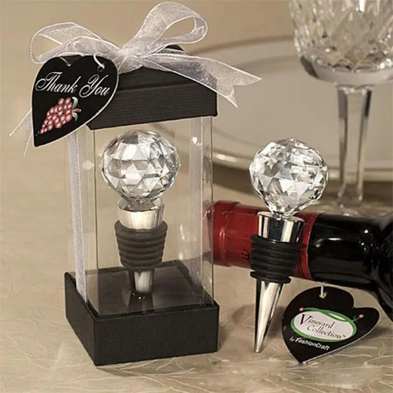 Wedding Wine Stopper Round Crystal Wine Champagne Bottle Stopper Vacuum Sealed Plug Stopper Wedding Gift Hot Sale New Arrivals