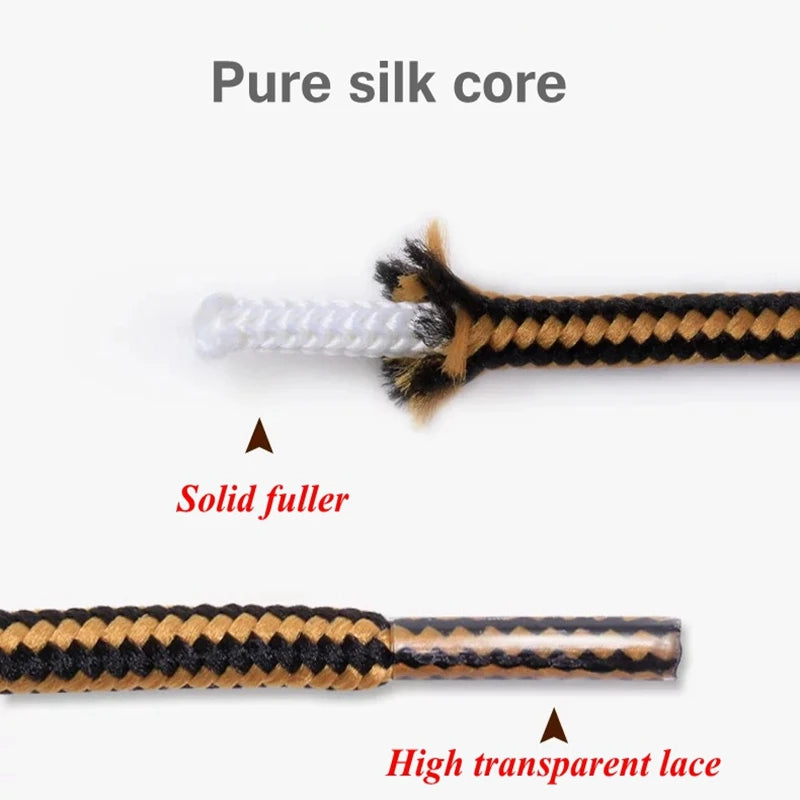 1 Pair 18 Colors Striped Double Color Shoe laces Round Outdoor Sneakers Shoelaces Cotton Boots Shoelace 70CM 90CM 120CM 150CM