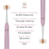 Fairywill Electric Sonic Toothbrush FW-D7 USB Charge Rechargeable Adult Waterproof Electronic Tooth Brushes Replacement Heads 8