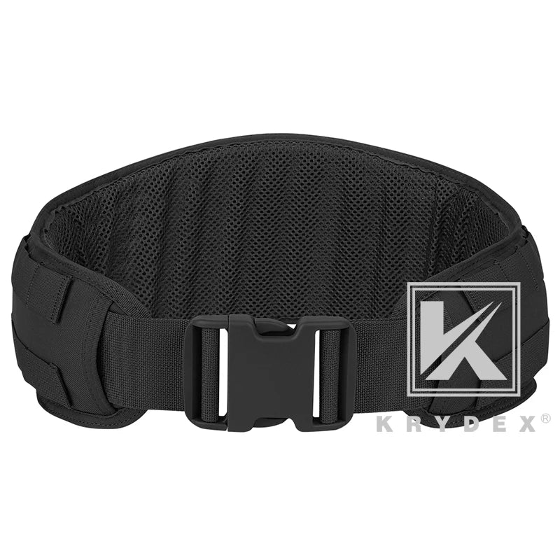 KRYDEX Tactical Waist Belt, MOLLE Soft Wide Padded Battle Belt, Shooting Airsoft Hunting Multi-Function Quick Release Belt