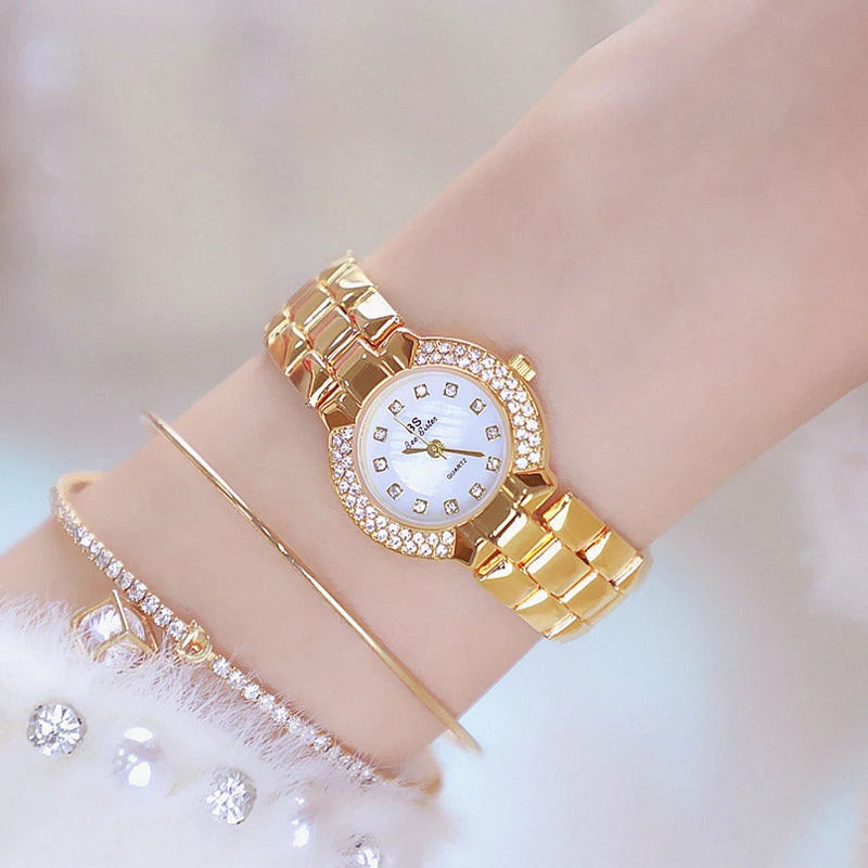 Women Luxury Brand Watch 2025 Dress Silver Gold Women Wrist Watch Quartz Diamond Ladies Watches Female Clock Bayan Kol Saati