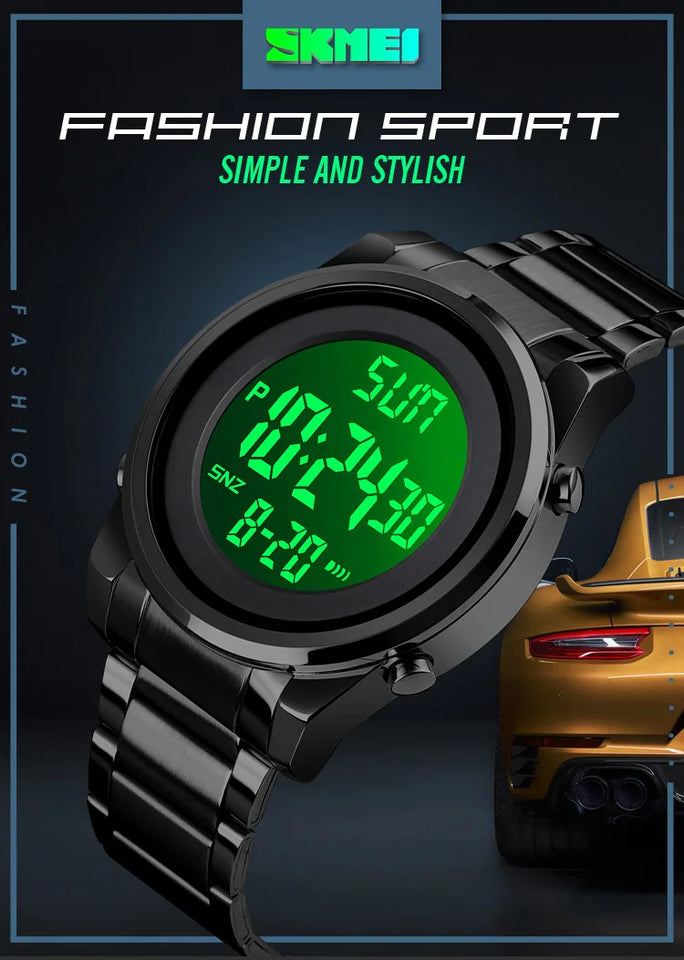 SKMEI Digital 2 Time Mens Watches Fashion LED Men Digital Wristwatch Chrono Count Down Alarm Hour For Mens reloj hombre 1611