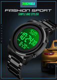 SKMEI Digital 2 Time Mens Watches Fashion LED Men Digital Wristwatch Chrono Count Down Alarm Hour For Mens reloj hombre 1611