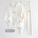 Women Winter Flannel Pajama Set Fleece Pajamas Sleepwear Homewear Thick Warm Velvet Female Suit Fall Sweatshirt Ladies Pyjama