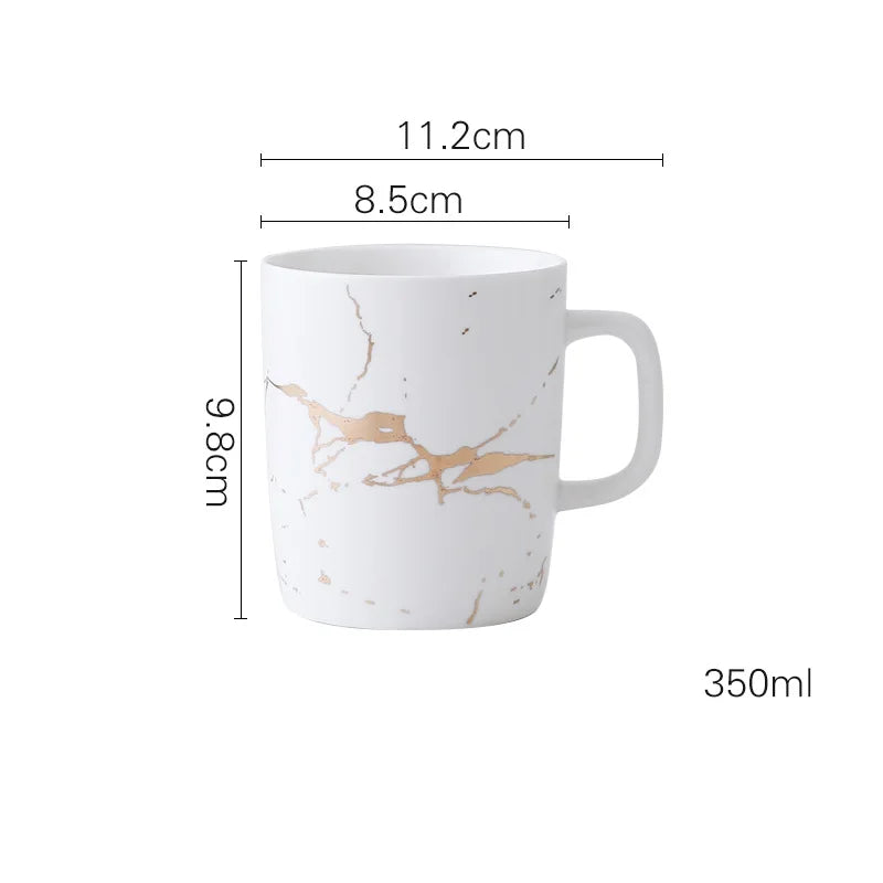 Coffee Mugs Marble Gold Inlay Mug Breakfast Mug Office Home Drinkware Milk  Cup Dropshipping