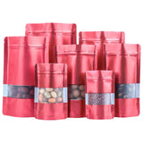 100PCS Stand-up Matte Aluminum Foil Window Ziplock Bag DIY Snack jewelry Spice Candy Customize Logo Brand Gift Storage Pouches
