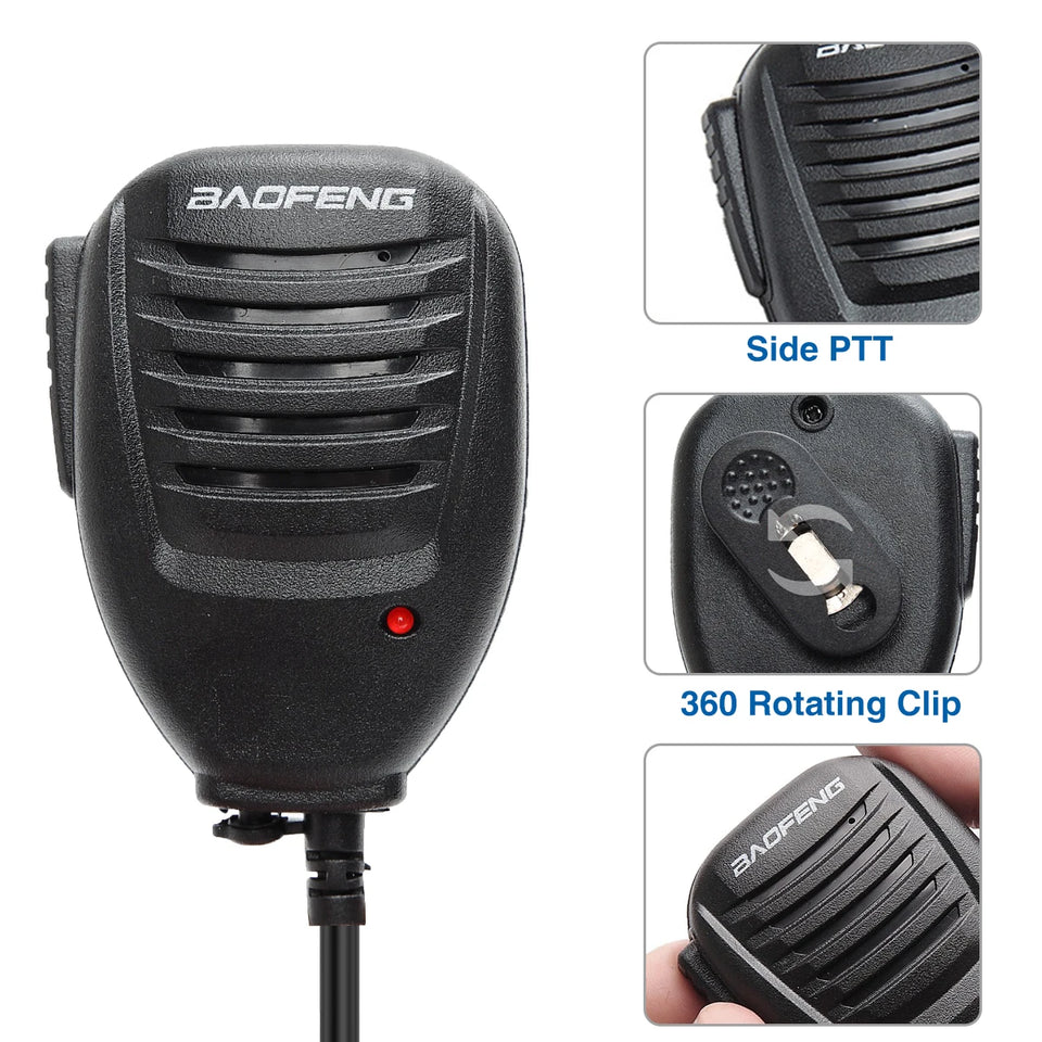 Baofeng BF-780 Dual PTT Remote Shoulder Walkie Talkie Speaker Microphone Mic For UV-5R BF-888S 5RH 21 PRO Quansheng UV-K5 UV-K6