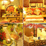 Newest DIY Wooden Dollhouse Japanese Architecture Doll Houses Mininatures with Furniture Toys for Children Friend Birthday Gift