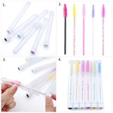 Reusable Eyebrow Brush Tube Disposable Eyelash Brushes Mix Eyebrow Brush with New Eelash Resin Drill Replaceable Makeup Brushes