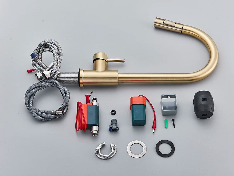 Smart Sensor Touch Kitchen Sink Faucet Brushed Nickel Poll Out Spout Black/Gold Sensor Faucets 360 Rotation Crane Two Functions