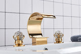 Wanmivezlo Waterfall Bathroom Basin Faucet Deck Mounted Cold Hot Water Mixer Single Hole Water Tap 3 Holes Washing Tap