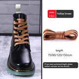 1Pair Waxed Cotton Shoelaces 8mm Width Flats Waterproof Shoe laces Unisex Boots Casual Sneakers Shoelace Leather Laces Shoes