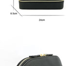 Personalized Cosmetic Bag Pu Leather Women Travel Makeup Bag with Jewelry Organizer Case 2 in 1 Ladies Travel Clutch Pouch