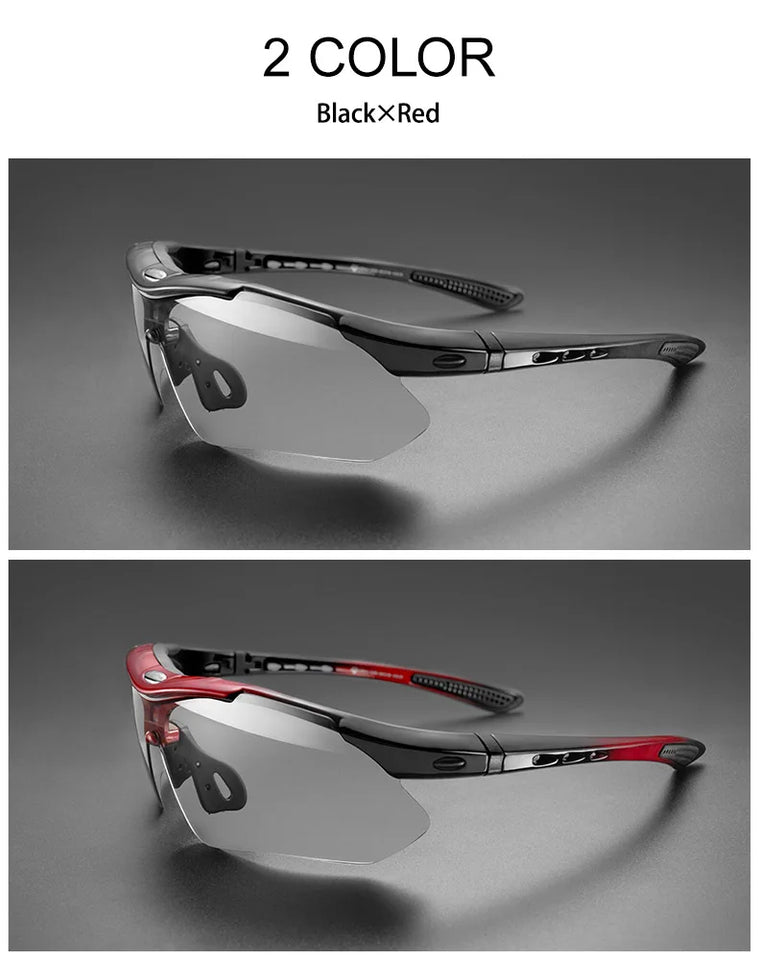 ROCKBROS Photochromic Bicycle Glassess Cycling Glasses Polarized Sunglasses Myopia Frame MTB Mountain UV400 Bicycle Goggles