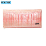 New Women Magnetic Hasp Wallet Genuine Leather Coin Purse Ladies Long Fashion Female Card Hold Money Bag AE501-1