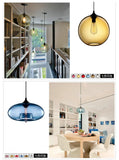 Modern Restaurant Chandelier Light Blown Colorful Glass  Lampshade Glass Ceiling Hanging Lamps Living Room Coffee Room Office
