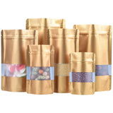 100PCS Stand-up Matte Aluminum Foil Window Ziplock Bag DIY Snack jewelry Spice Candy Customize Logo Brand Gift Storage Pouches