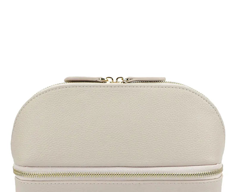 Personalized Cosmetic Bag Pu Leather Women Travel Makeup Bag with Jewelry Organizer Case 2 in 1 Ladies Travel Clutch Pouch