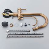 Antique Kitchen Sink Pure Faucet Pull Out Spout Hot Cold Mixer Taps Deck Mount Hot Cold Mixer Taps Purification Kitchen Crane