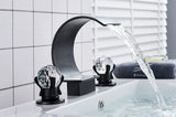 Wanmivezlo Waterfall Bathroom Basin Faucet Deck Mounted Cold Hot Water Mixer Single Hole Water Tap 3 Holes Washing Tap