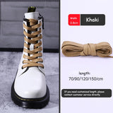 1Pair Waxed Cotton Shoelaces 8mm Width Flats Waterproof Shoe laces Unisex Boots Casual Sneakers Shoelace Leather Laces Shoes