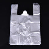 100pcs Transparent Plastic Bags Shopping Bag Supermarket Bags With Handle Food Packaging