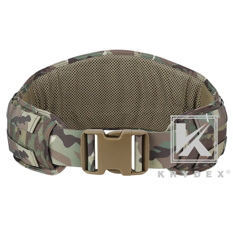 KRYDEX Tactical Waist Belt, MOLLE Soft Wide Padded Battle Belt, Shooting Airsoft Hunting Multi-Function Quick Release Belt