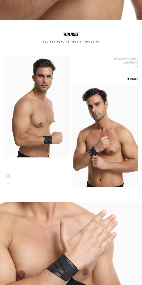 AOLIKES Sports Wrist Compression Wraps Wrist Support Brace Strap for Fitness Weightlifting Basketball Tennis Wrist Pain Relief