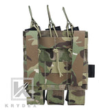 KRYDEX MP5 MP7 KRISS Triple Magazine Pouch Tactical Modular MOLLE Triple Open Top SMG Mag Pouch Carrier For Airsoft Hunting Gear
