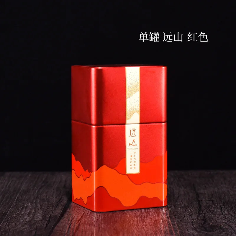 Tea Tinplate Sealed Box, Pu'er Organizer, Square Thick Metal Empty Tea Packaging, Built-in Sealed Bag