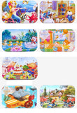 Hot New 60 Pieces Wooden Puzzle Toys for Children Cartoon Vehicle Animal Wood Jigsaw Baby Learning Educational Toy Kids Gift