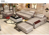 Living Room Sofa set furniture real genuine cow leather sofa recliner speaker bluetooth puff asiento muebles de sala canape cama