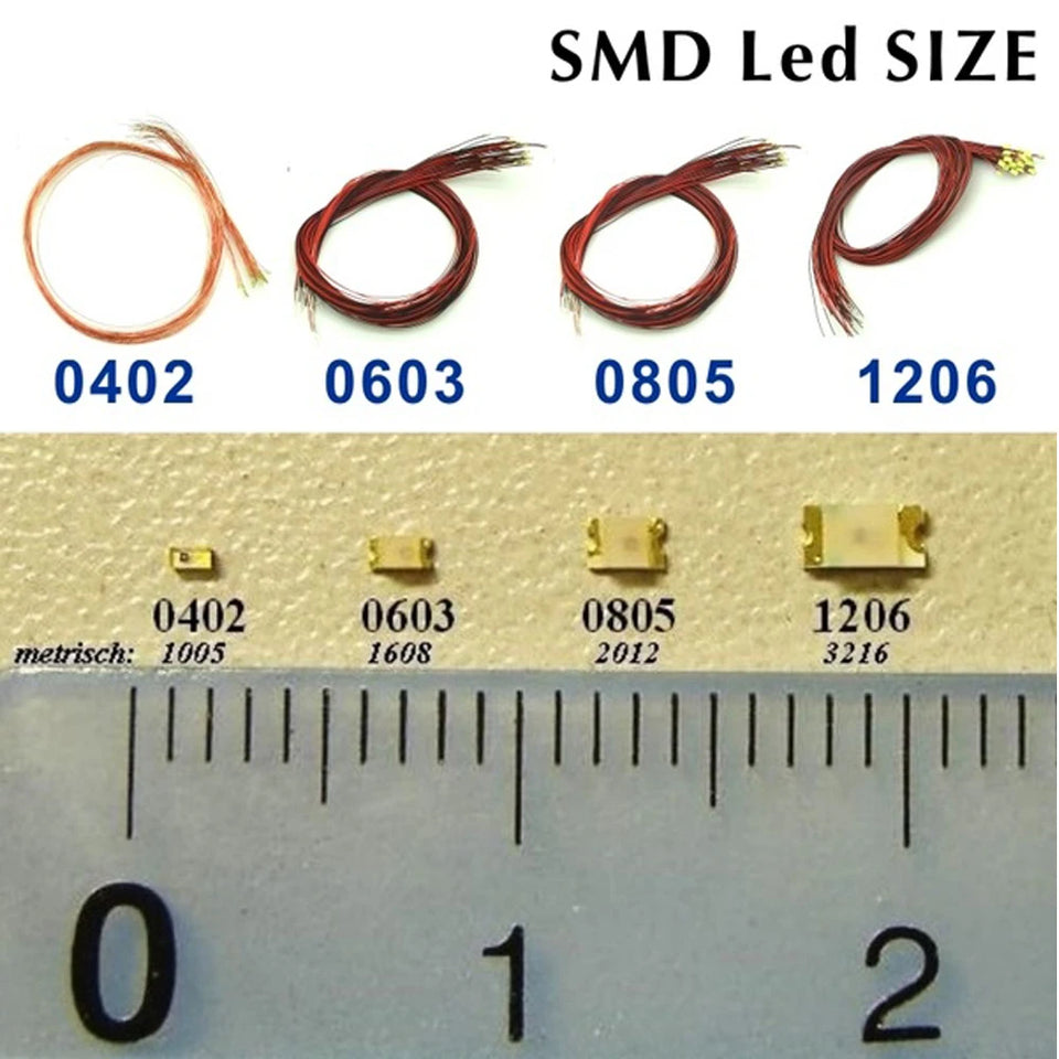 20pcs SMD Led Model lighting Toys Train HO N Scale Model Trains Pre-soldered Micro Litz Wired LED Leads Light Layout for Diorama