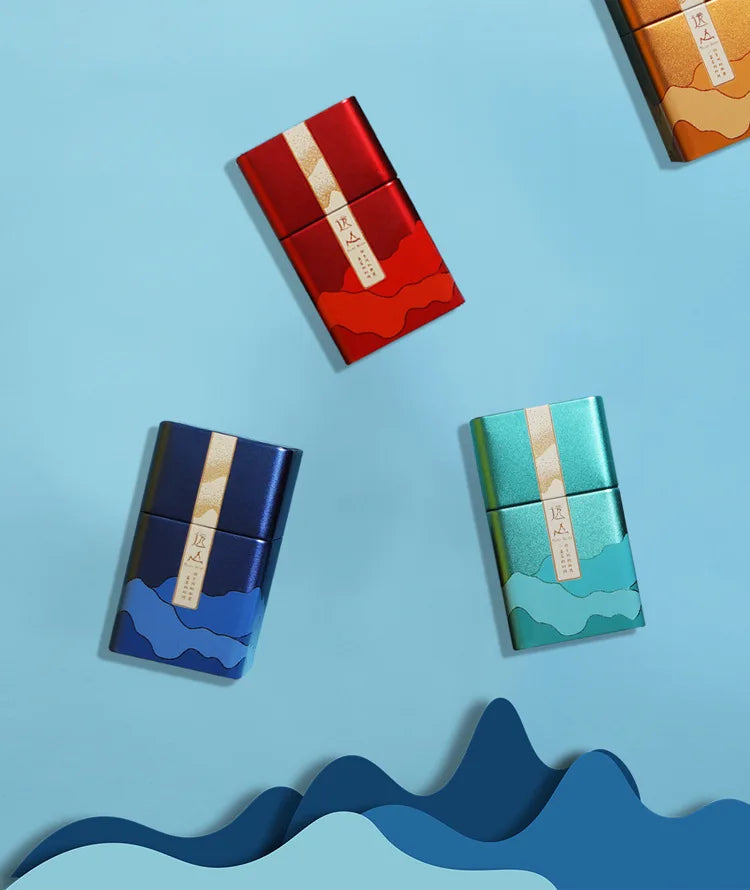 Tea Tinplate Sealed Box, Pu'er Organizer, Square Thick Metal Empty Tea Packaging, Built-in Sealed Bag