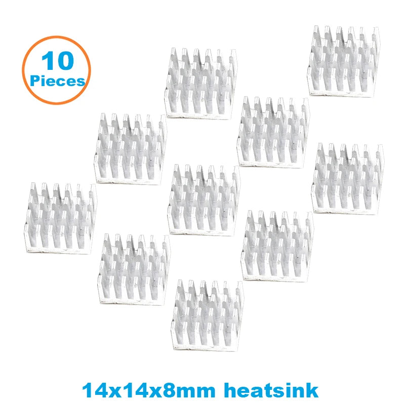 En-Labs 10pcs Silver 10x10x10mm Aluminum Heat Sink Radiator Heatsink,Electronic Chip Cooling Radiator Cooler for IC MOSFET SCR