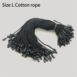 100PC /lot Plastic Tag White Beige Black Hang Tag Polyester Rope String Snap Lock Pin Loop Tie Fasteners