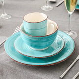 Vancasso Bella-T 16/32/48-Pieces Porcelain Dinnerware Set Vintage Ceramic Plate Set with Dinner Plate,Dessert Plate,Bowl,Mug Set