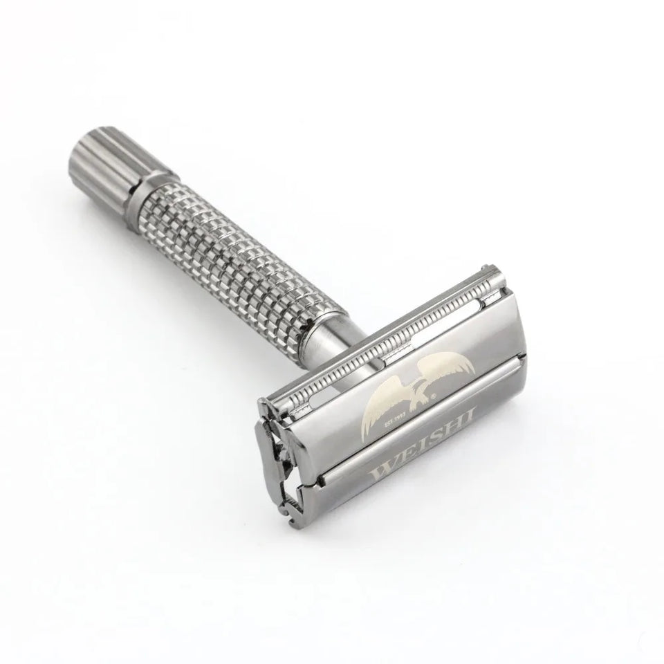 Butterfly Safety Razor WEISHI Brass material Gun color 9306-C or  Black Travel pouch Stainless steel mirror Top quality NEW