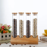 Coffee Beans Display Creative Wooden Flower Tea Rack Stand Cereals canister Glass Test Tube sealed Storage Decorative Ornaments
