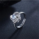 New Arrivals 925 Sterling Silver Crystal Clover Ring Bague Anillos Hot Sale Pure Silver Fine Jewelry For Women