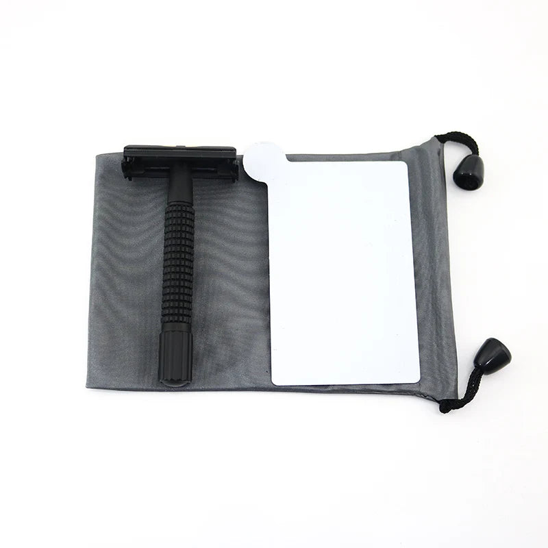Butterfly Safety Razor WEISHI Brass material Gun color 9306-C or  Black Travel pouch Stainless steel mirror Top quality NEW