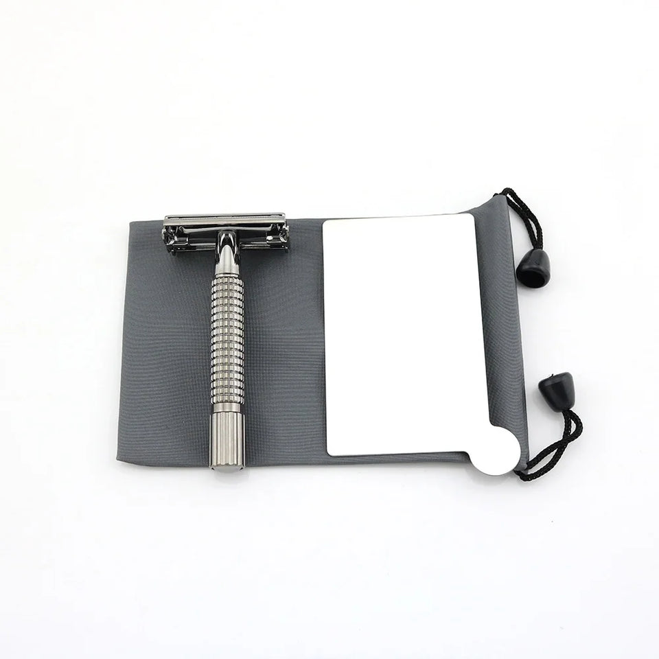 Butterfly Safety Razor WEISHI Brass material Gun color 9306-C or  Black Travel pouch Stainless steel mirror Top quality NEW