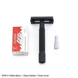 Butterfly Safety Razor WEISHI Brass material Gun color 9306-C or  Black Travel pouch Stainless steel mirror Top quality NEW