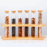 Coffee Beans Display Creative Wooden Flower Tea Rack Stand Cereals canister Glass Test Tube sealed Storage Decorative Ornaments