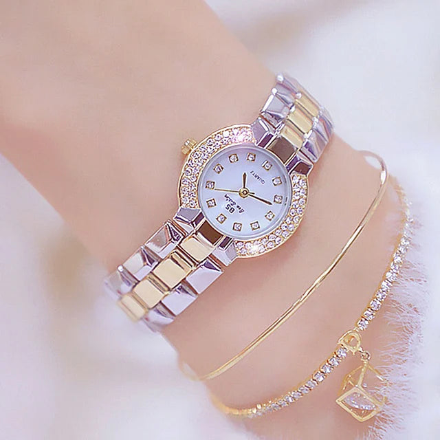 Women Luxury Brand Watch 2025 Dress Silver Gold Women Wrist Watch Quartz Diamond Ladies Watches Female Clock Bayan Kol Saati