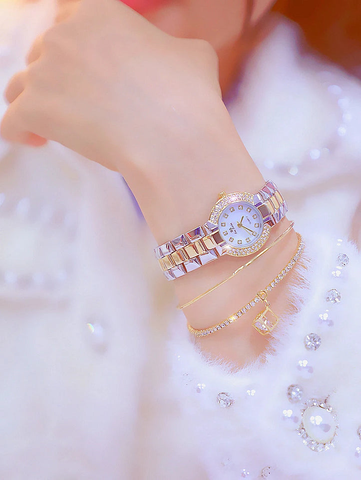 Women Luxury Brand Watch 2025 Dress Silver Gold Women Wrist Watch Quartz Diamond Ladies Watches Female Clock Bayan Kol Saati