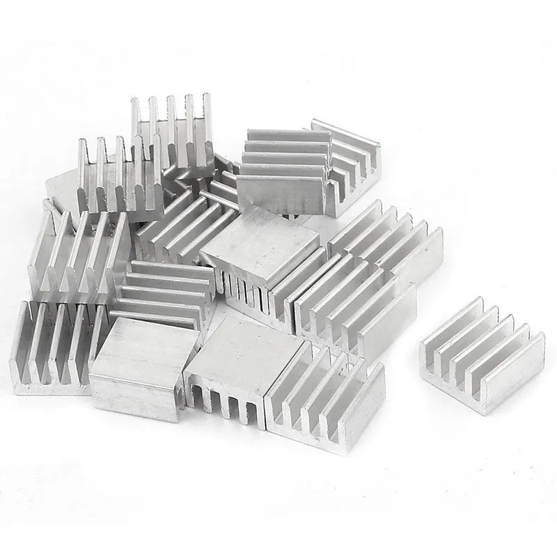 En-Labs 10pcs Silver 10x10x10mm Aluminum Heat Sink Radiator Heatsink,Electronic Chip Cooling Radiator Cooler for IC MOSFET SCR