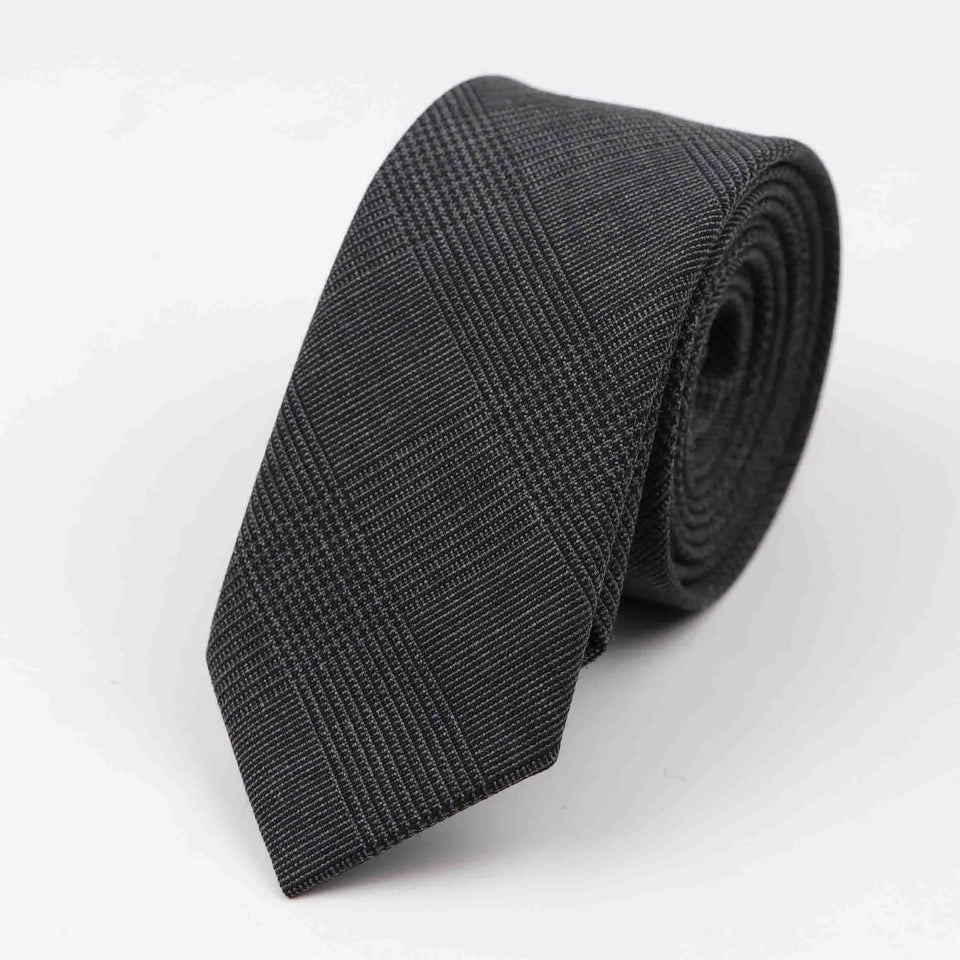 Commercial Luxury 100% Wool Tie Classical Color Black Grey Necktie Mens Fashion Neckties Designer Handmade European Style Ties