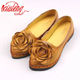 Xiuteng 2022 Shoe For Women Handmade Shoes Genuine Leather Soft Safe Flats Autumn Driving Shoes Pointed Toe Women Flats 5 Color